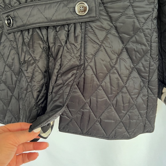 BURBERRY BRIT Quilted Jacket Nova Check Lining Black Size L - Picture 6 of 16